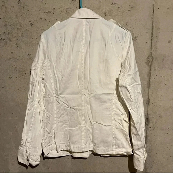 Lauren Ralph Lauren White Jacket Womens M Military Gold Buttons Pockets - Picture 6 of 9